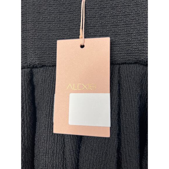 NWT Alexis Jody Pleated Skirt Front Zip Mini Dress Women's Black Size: Small - Picture 4 of 7